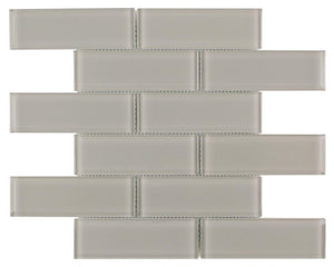 Glass Subway Tile French Gray 2x6