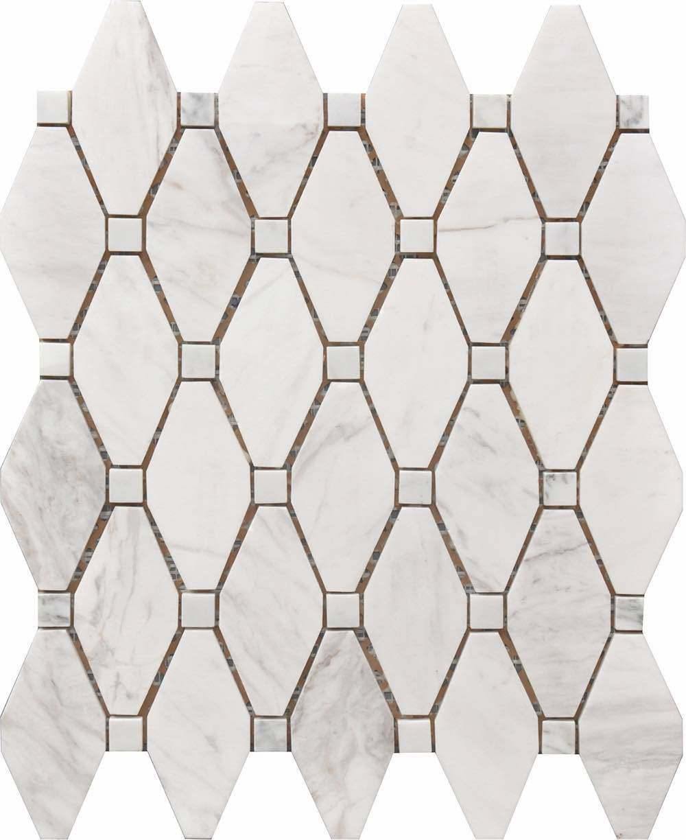 Calacatta Large Rhombus Mosaic Tile