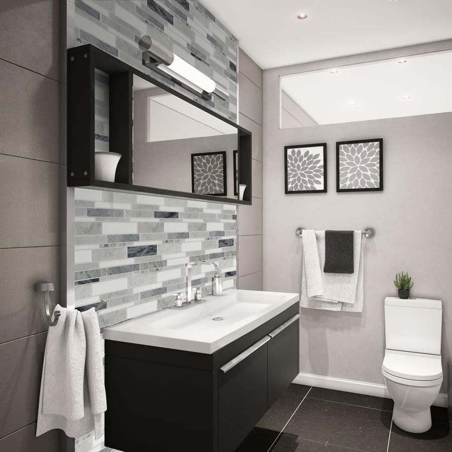 Stone Mosaic Wall Tile White Blend