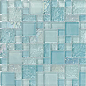 Glass Pool Mosaic Tile Sea Foam Blend
