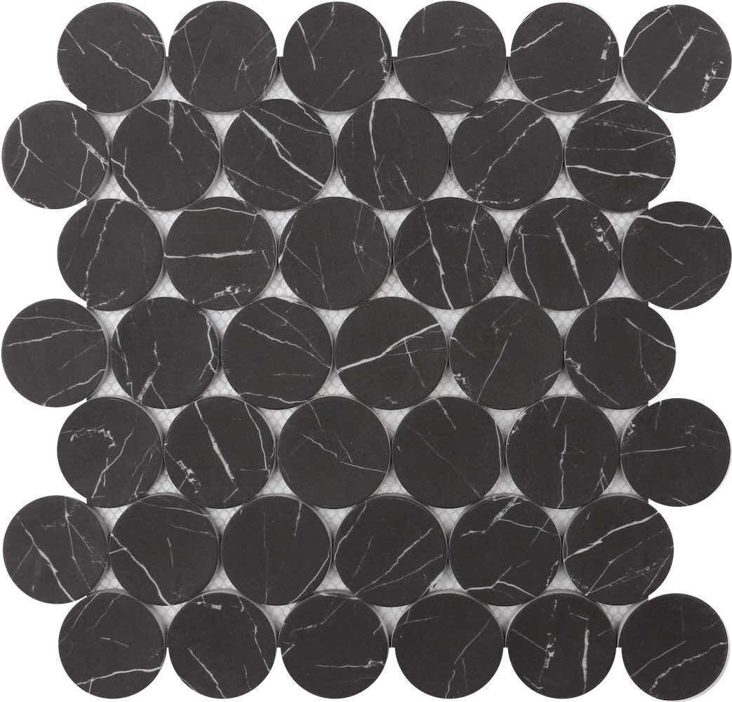 Marquina Stone Mosaic Tile Disks
