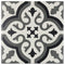 Vintage Patterned Tile Black and White 6 x 6