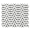 Hexagon Porcelain Mosaic Tile White 1 x 1