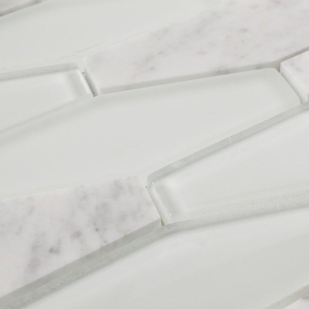 Glass Stone Mosaic Tile Diamond Carrara