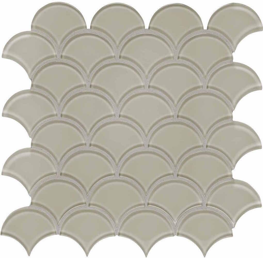 Glass Mosaic Tile Scallop Jasmine