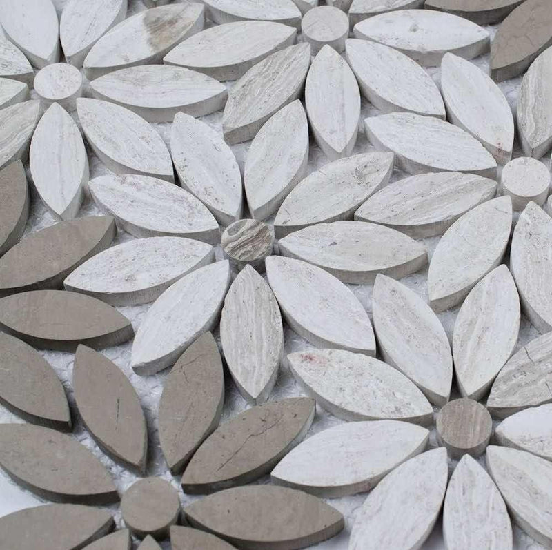 Stone Mosaic Tile Waterjet Flower Haisa