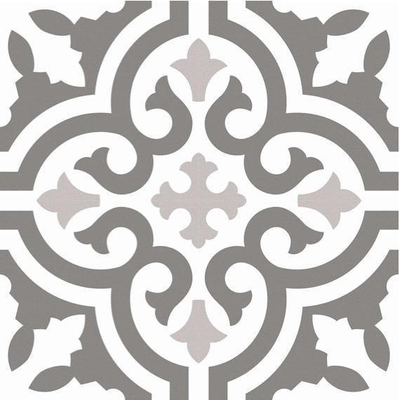 Patterned Floor and Wall Tile Antique Gray 8 x 8