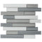 Glass Mosaic Tile Etched Grey Blend