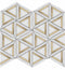Inlay Brass Gold Triangles White Tile