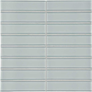 Glass Mosaic Tile Stacked Tender Gray 1.5 x 6