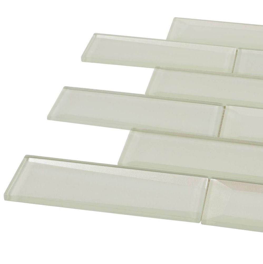 Glass Subway Tile Inverted 3D Champagne 2x6