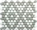 Penny Round Mosaic Tile Grey Pattern 10 x 9