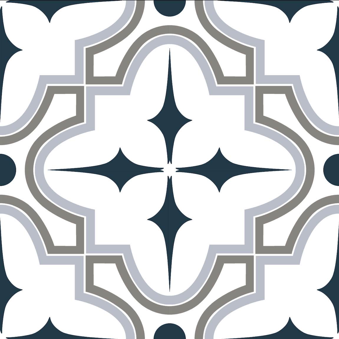 Patterned Tile Emporium Blue 8x8 - Pattern 1