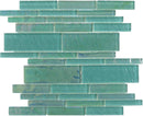 Beach Glass Tile Iridescent Emerald Linear for Swimming pool and spas