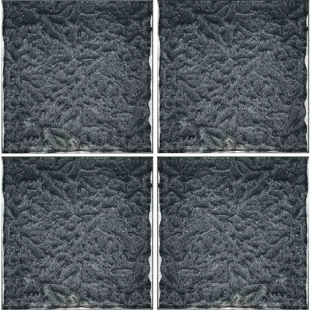 Surfaced Glass Tile Black 6x6 for swimming pool, shower, bathroom walls, backsplash, Jacuzzi, and spa