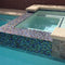 Opalescent Glass Mosaic Tile Black 1x2 featured on a spa