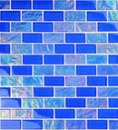Glass Mosaic Tile Sheen Sky Blue 1x2 for pool and spas