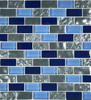 Glass Pool Mosaic Tile Blue Blend 1x2 for commercial and residential swimming pools