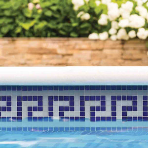 Pool Waterline Glass Tile Blue and White 5/8x5/8 for pool waterline