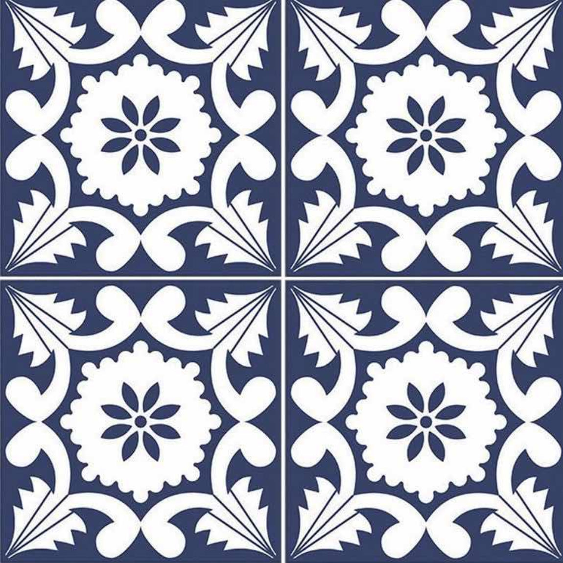 Iberian Patterned Porcelain Tile 6''x6'' for backsplash, bathroom, shower, and pool