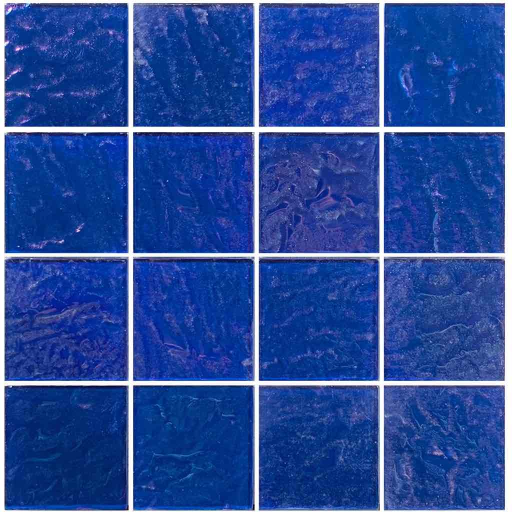 Iridescent Glass Tile Veranda Cobalt 3x3 for swimming pool and spas