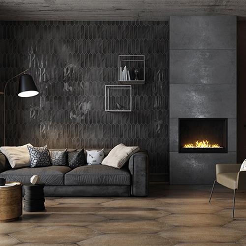 Charcoal Glossy 3x12 Picket Ceramic Wall Tile