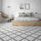 Patterned Tile Emporium 8x8 installed in bedroom floor