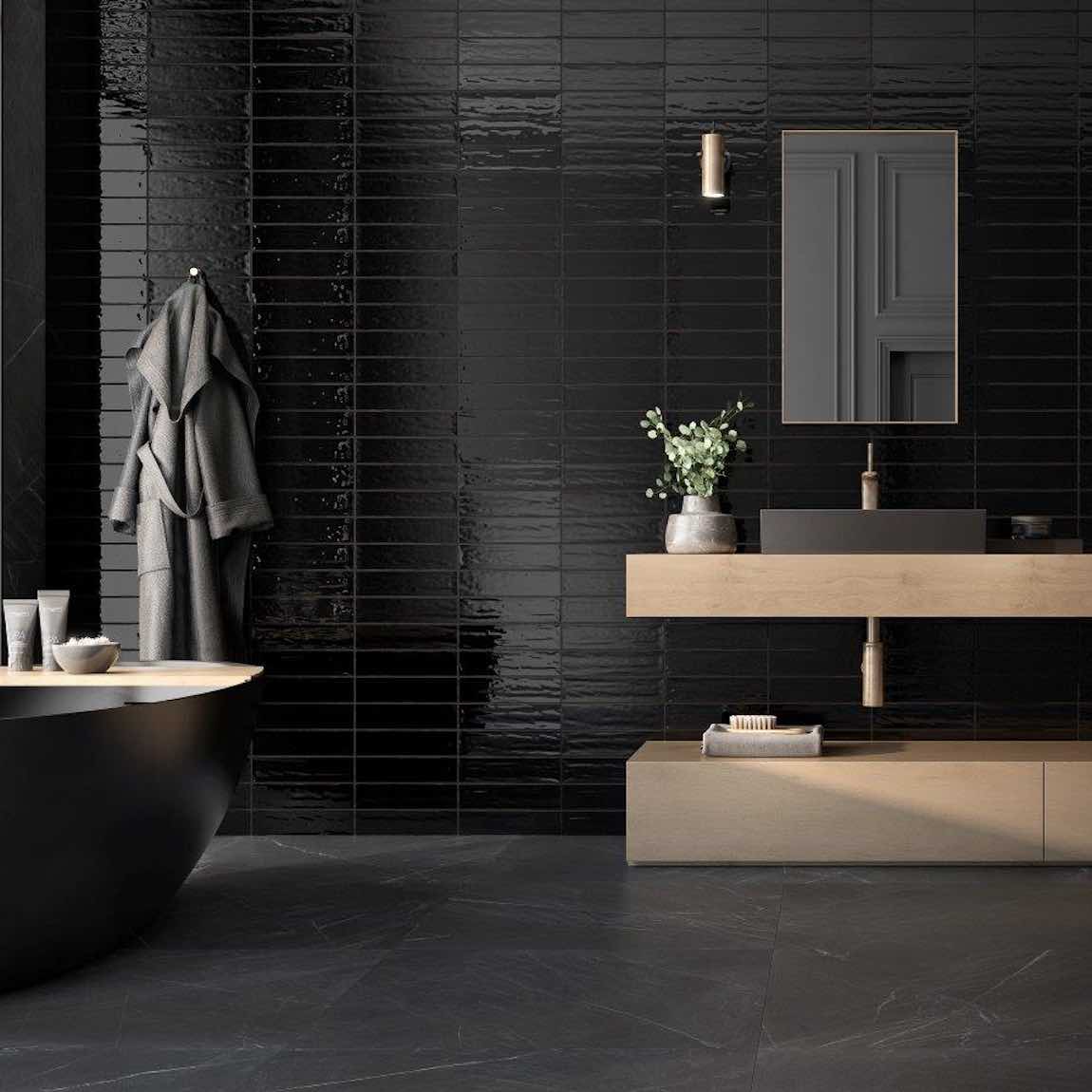 Subway Tile Potter 3x12 Black Glossy