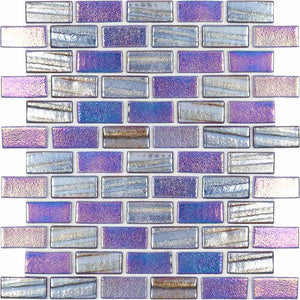 Recycled Brick Iridescent Glass Tile Blue for swimming pool and spas
