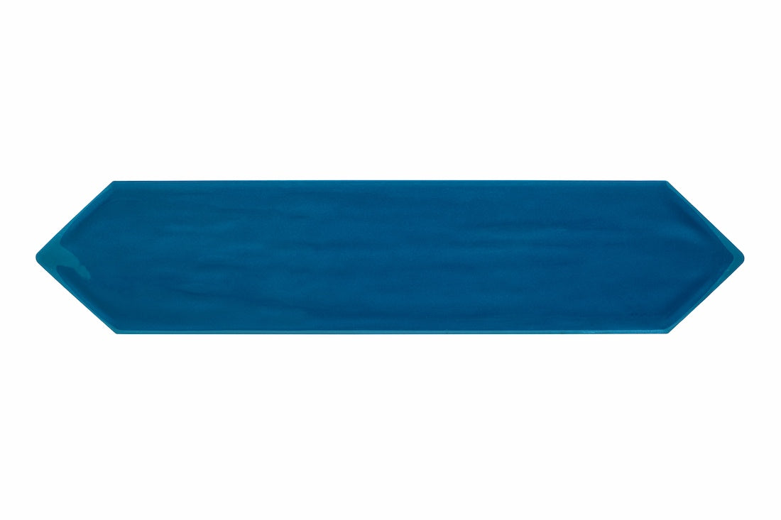 Slide Sapphire Glossy 3x12 Picket Wall Tile for kitchen backsplash and bathroom walls.