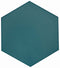 Slide Teal Matte 8x9 Hexagon Tile