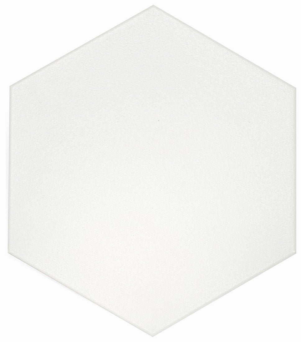 Slide White Matte 8x9 Hexagon Porcelain Tile for kitchen and bathroom floor and walls