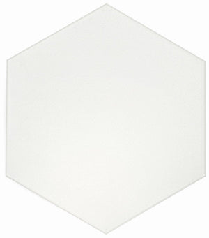 Slide White Matte 8x9 Hexagon Porcelain Tile for kitchen and bathroom floor and walls