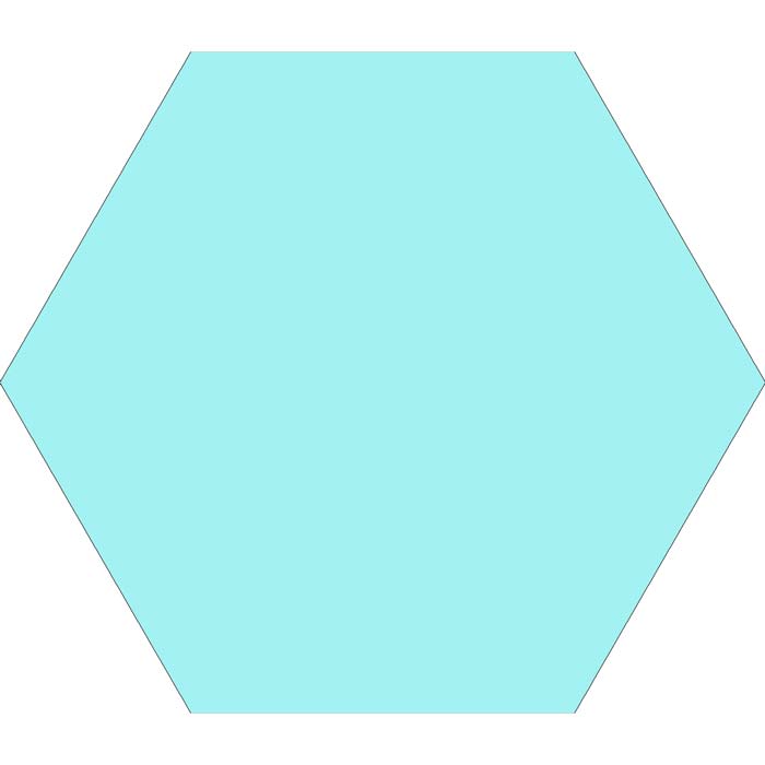 Studio Hexagon Aqua Porcelain Tile 9x10