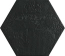 Studio Hexagon Texturized Black Porcelain Tile 9x10