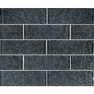 Surfaced Glass Tile Black 2x6 for swimming pool and spas