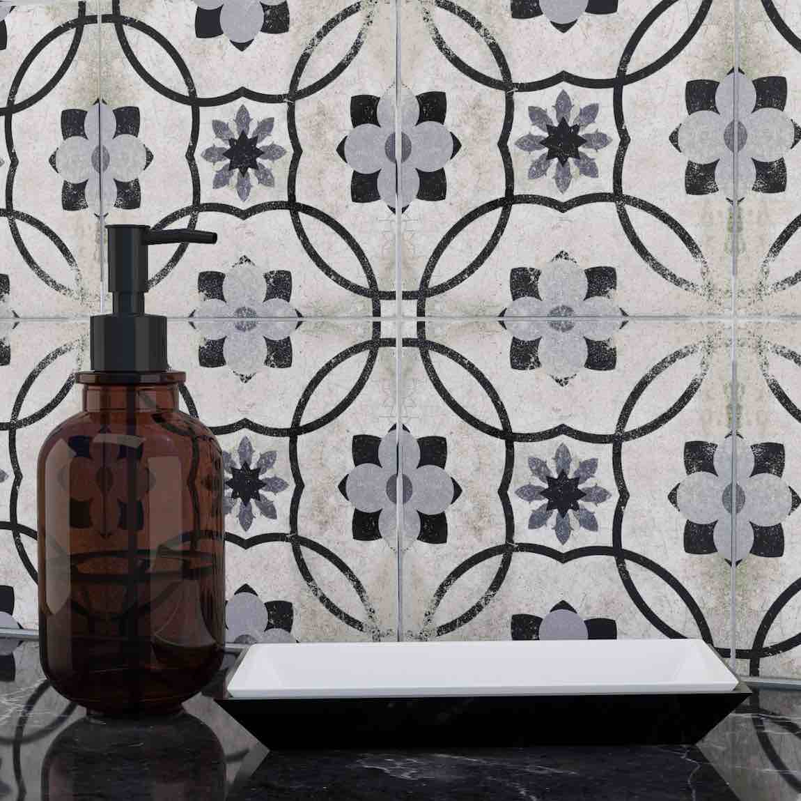 Vintage Patterned Tile Monarch Gray 9x9