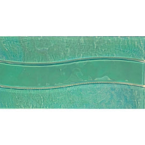 Wave Glass Pool Waterline Tile Aqua 6x12 for swimming pool, spa, bathroom, and kitchen backsplash