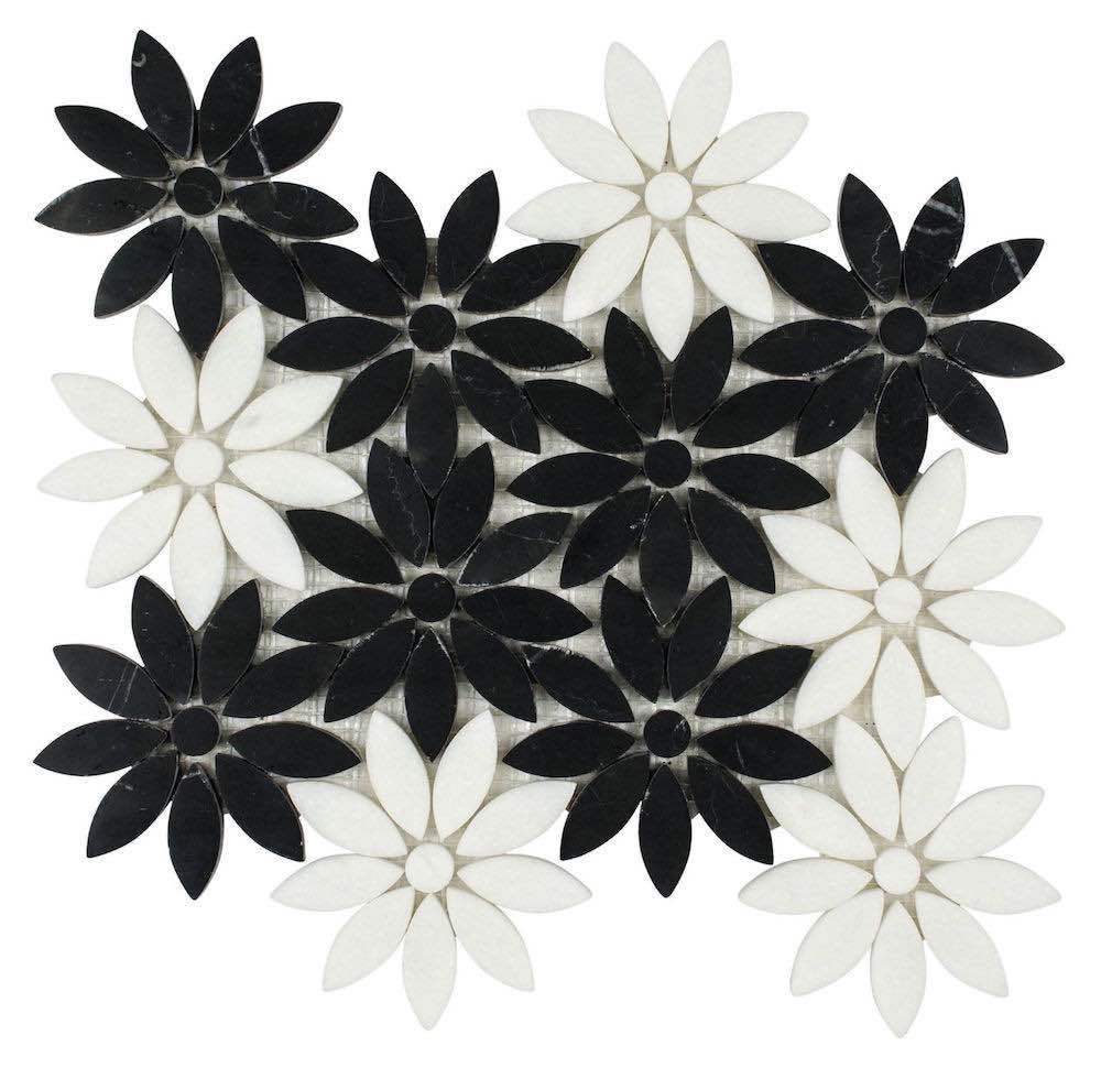 Stone Mosaic Tile Waterjet Flower Black and White Questions & Answers