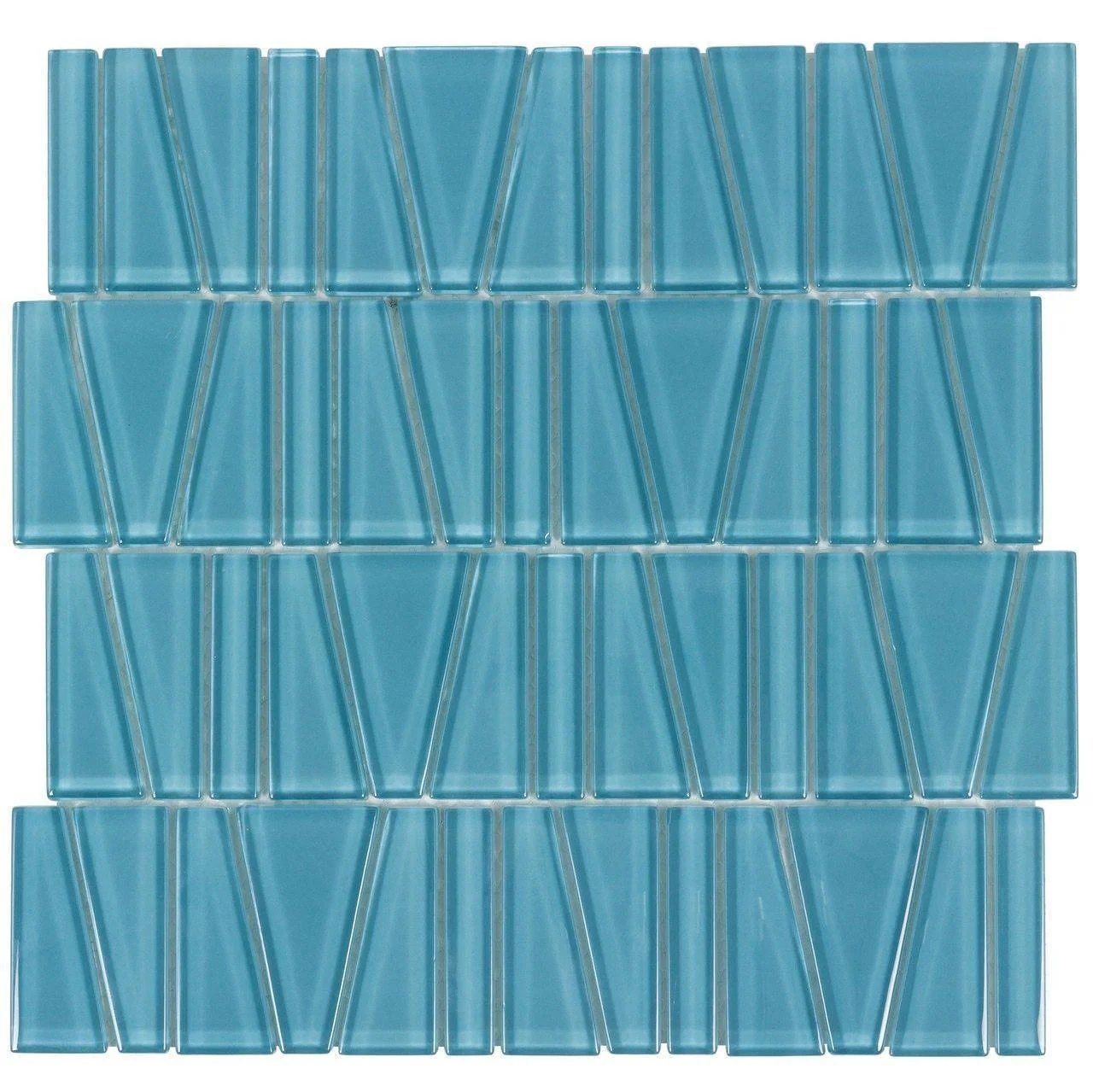 Glass Mosaic Tile Geometric Aqua Blue Questions & Answers