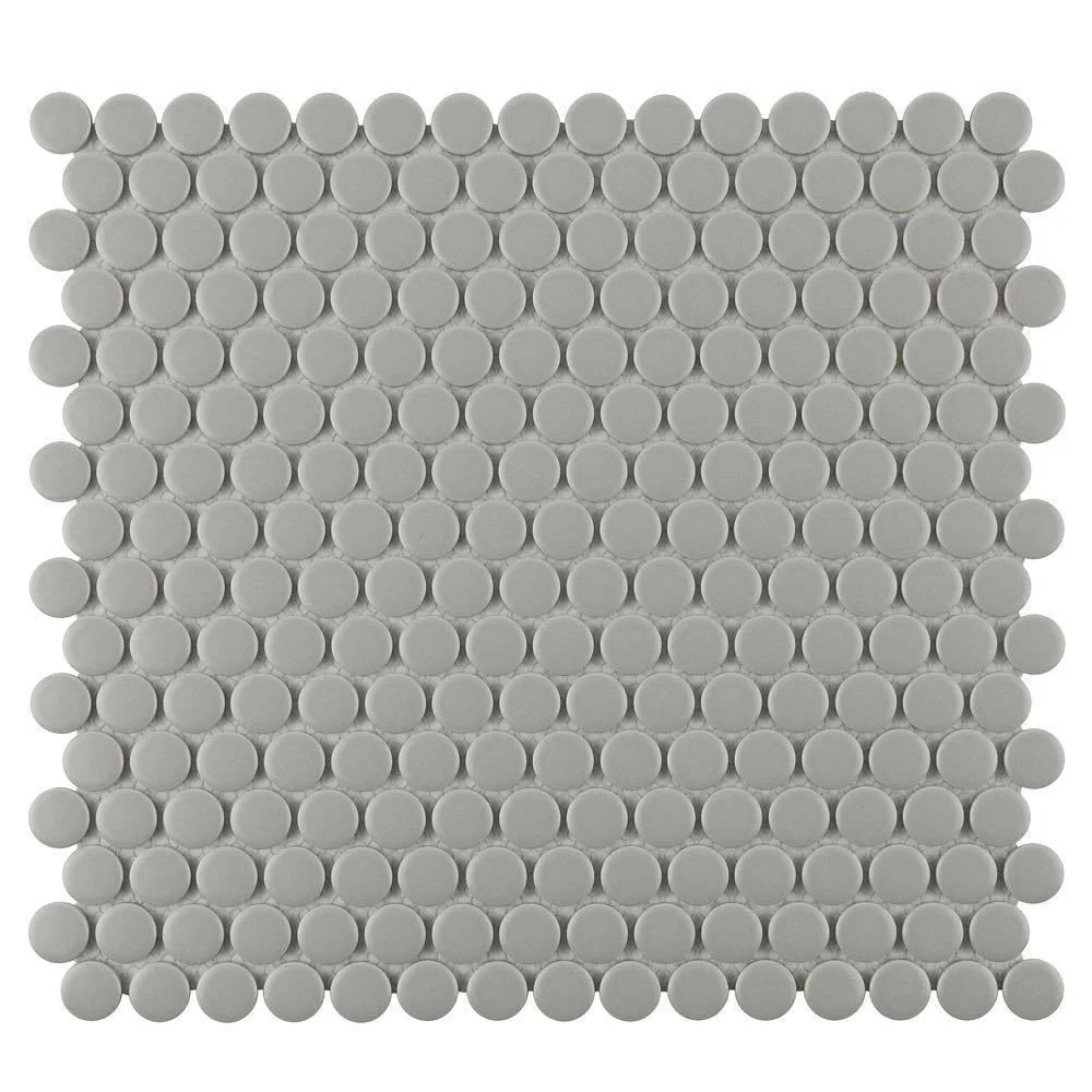 Penny Round Mosaic Tile Matte Gray Questions & Answers