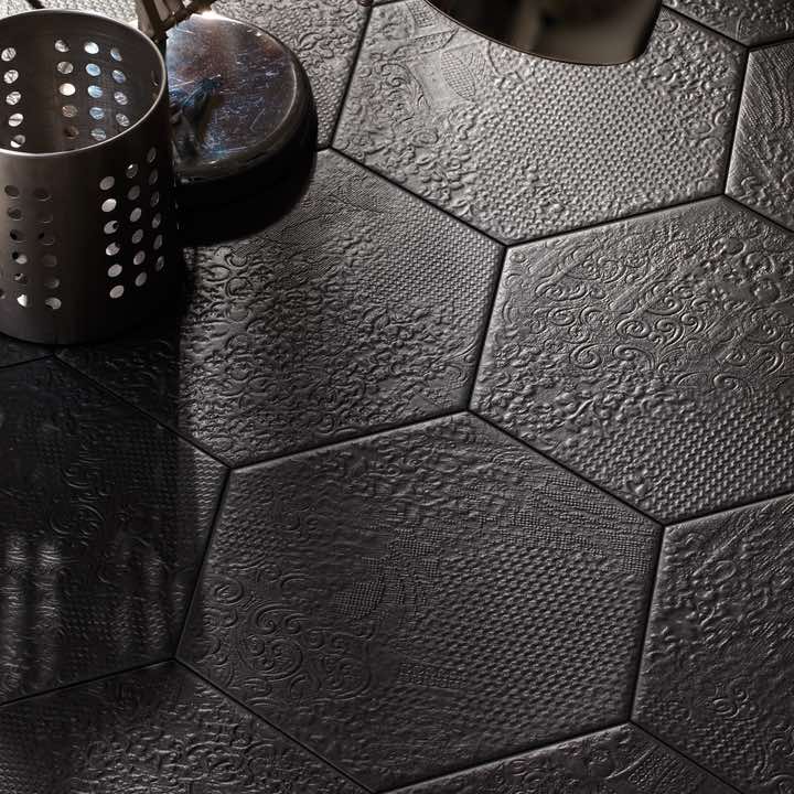Studio Hexagon Texturized Black Porcelain Tile 9x10 Questions & Answers