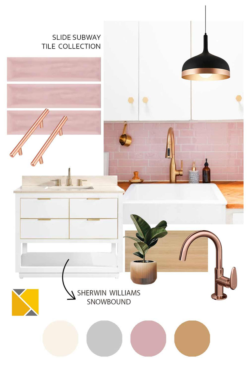 Mood Board: Pink Subway Tile Slide Collection