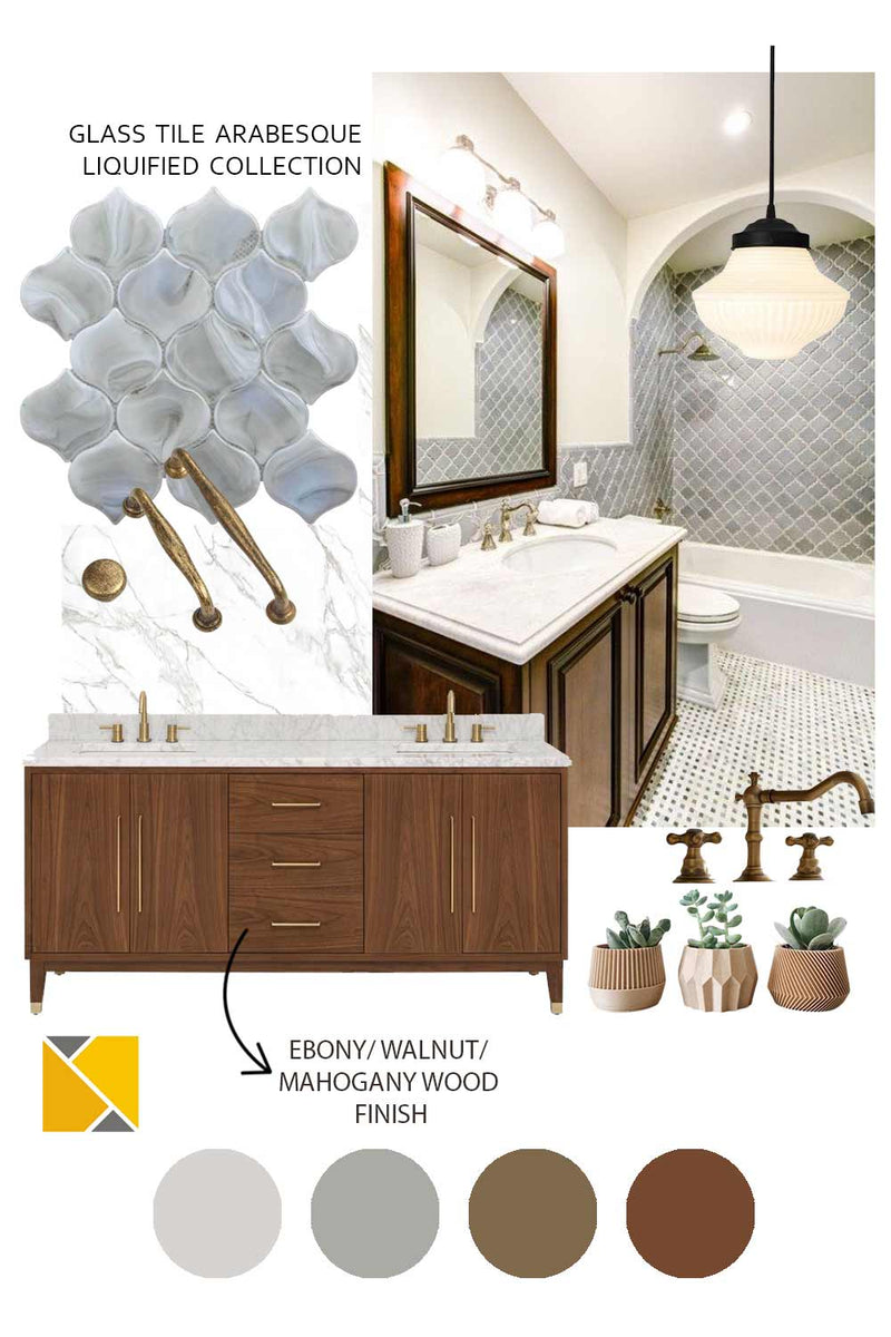 Mood Board: Pearl Arabesque Liquified Tile Collection