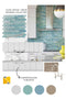 Mood Board: Glass Pool Mosaic Tile Linear Blend Bahamas Collection