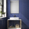 Minimalistic Picket Tile 2x10 Blue Matte featured on a bathroom wall