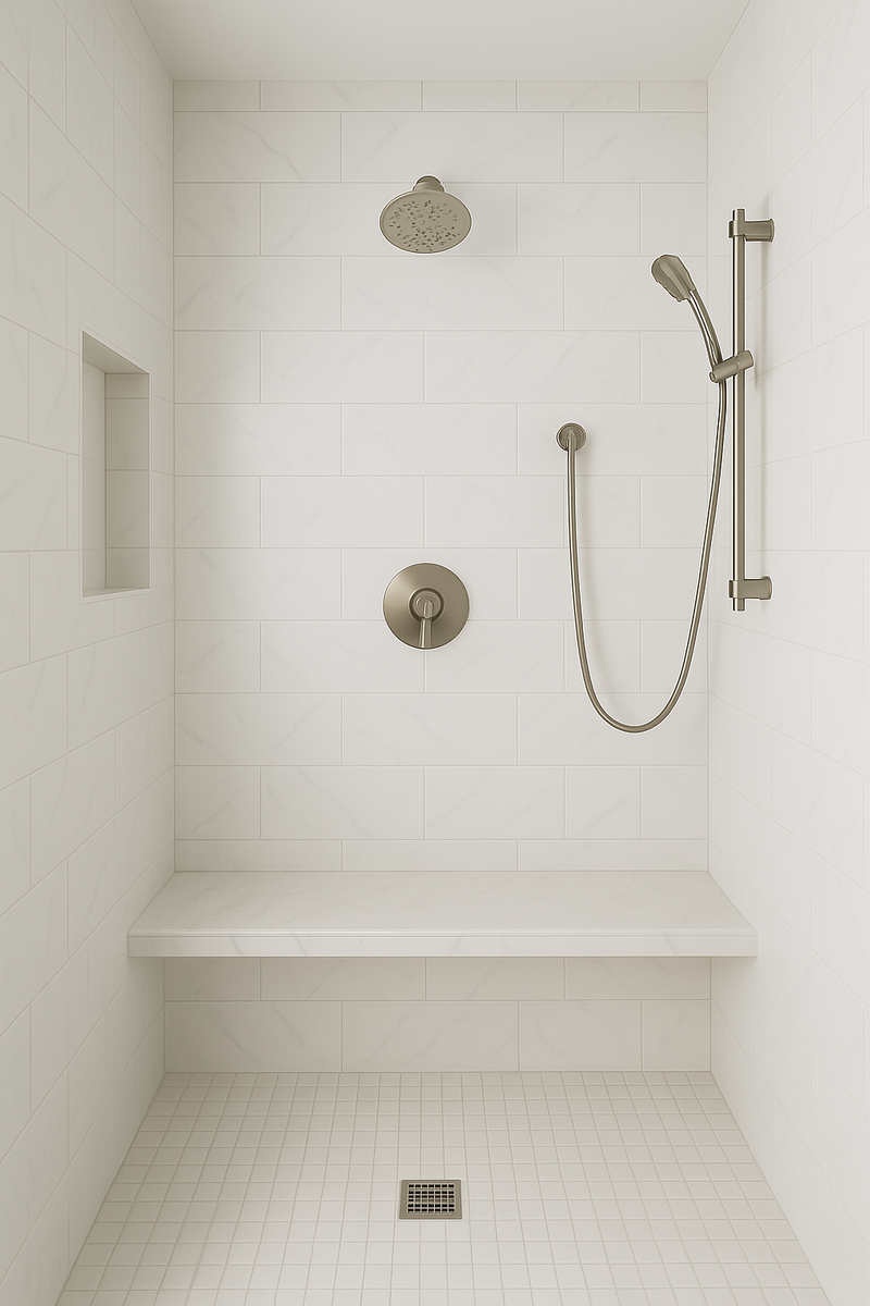 Modern White Shower Tile