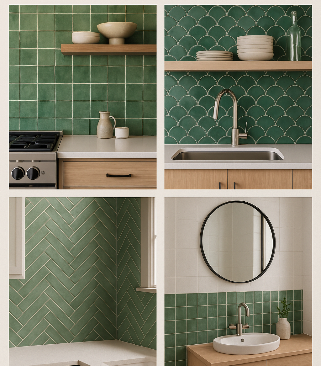 Unique Green Tile Backsplash Ideas for Kitchen & Bathroom
