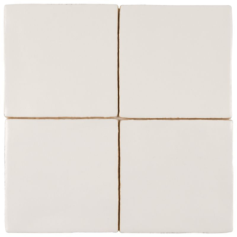Satin Ceramic Field Tile Oatmeal 5x5 for bathroom and shower walls