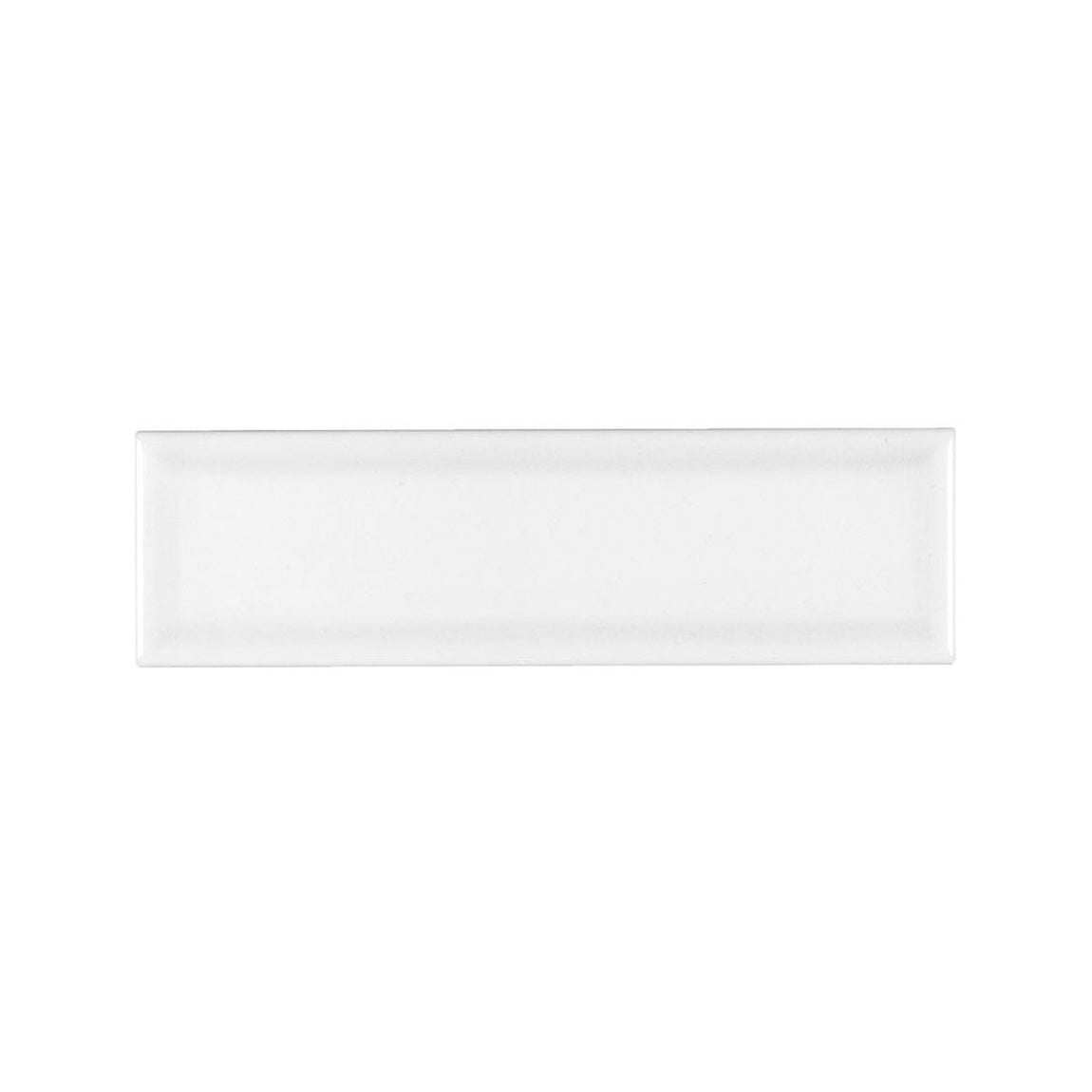 Subway Ceramic Tile White Glossy Beveled 3x9